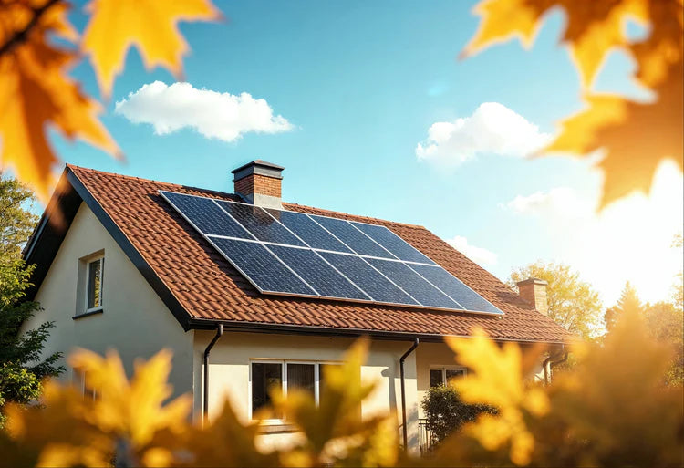 Solaranlage auf dem Dach eines Hauses