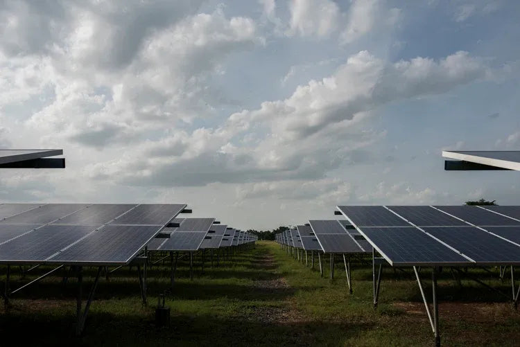 Solarpanel auf einem Feld